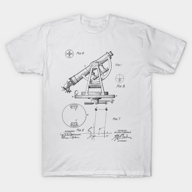 Solar Attachment for Transit Instruments Vintage Patent Hand Drawing T-Shirt by TheYoungDesigns